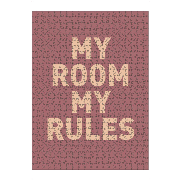 Puzzle Ravensburger "My Room my Rules - Schild Rottöne" artboxONE - Typografie,Für Kinder,Menschen,Lehrersprüche,Lustig
