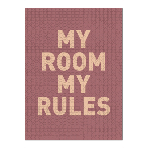 Puzzle Ravensburger "My Room my Rules - Schild Rottöne" artboxONE - Typografie,Für Kinder,Menschen,Lehrersprüche,Lustig