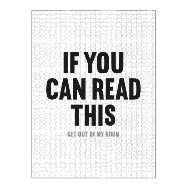 Puzzle Ravensburger "If you can read this – get out" artboxONE - Typografie,Für Kinder,Menschen,Schwarzweiß,Lustig