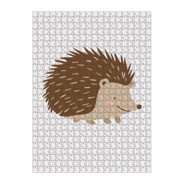 Puzzle Ravensburger "Cute hedgehog" artboxONE - Für Kinder,Tiere - Hedgehog,Cartoon,Cute,Animal,Brown,Beige,Spikes,Light grey,Background,Playful