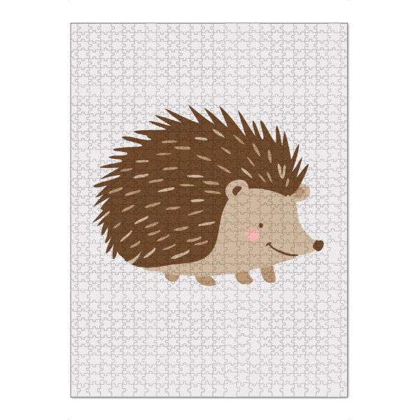 Puzzle Ravensburger "Cute hedgehog" artboxONE - Für Kinder,Tiere - Hedgehog,Cartoon,Cute,Animal,Brown,Beige,Spikes,Light grey,Background,Playful