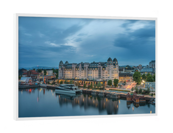 Poster mit weißem Rahmen "Havnelager Oslo" artboxONE - Städte,Architektur