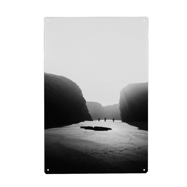 Holzbild "In a row" artboxONE - Reise,Abstrakt,Schwarzweiß,Reise / Strand und Meer,Reise / Länder - Spain,Galicia,Schwarzweiß,Monochrome,Moody