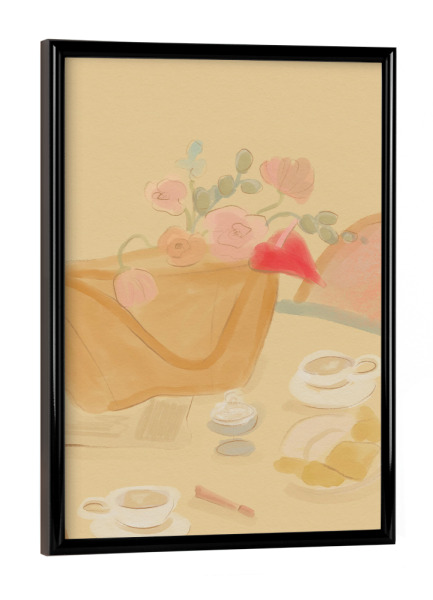 Poster mit schwarzem Rahmen "Pariser Kaffee-Date" artboxONE - Reise,Floral,Essen & Trinken,Städte / Paris,Für Mama