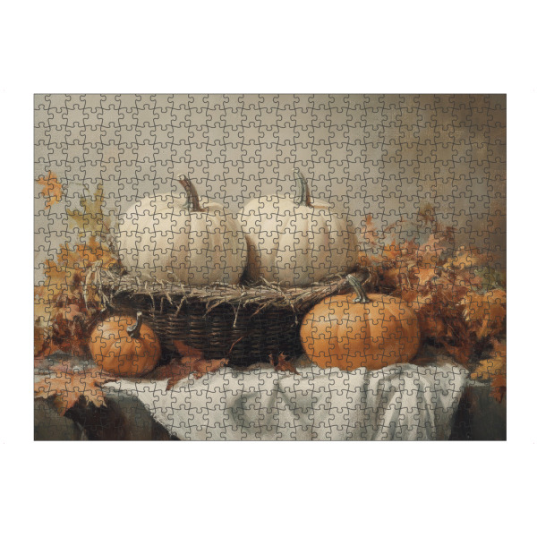 Puzzle Ravensburger "Kürbisse auf dem Tisch" artboxONE - Essen & Trinken / Obst & Gemüse,Halloween - Kürbisse,Kürbis,Korb,Esstisch,Esszimmerdekoration