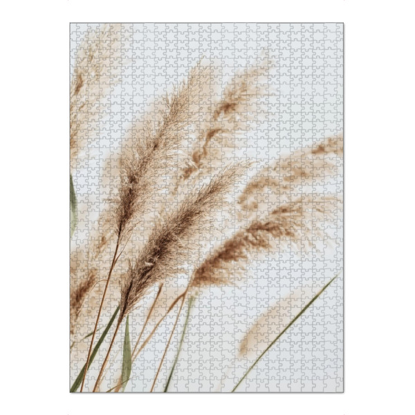 Puzzle Ravensburger "Beige Schilfpflanzen" artboxONE - Natur,Floral - Beige,Schilf,Pflanze,Boho,Bohemian,Natur - Bild beige