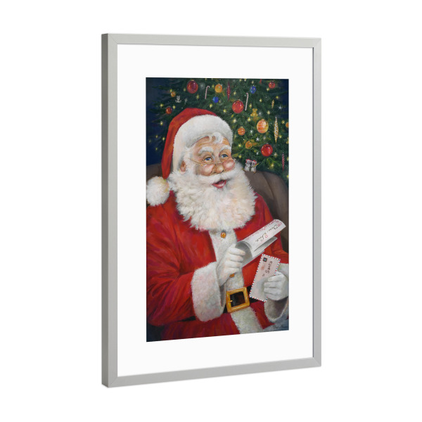 Poster mit Rahmen Silber "Briefe an den Weihnachtsmann" artboxONE - Menschen,Weihnachten,Männer - Weihnachtsmann,Baum,Weihnachten,Feiertag
