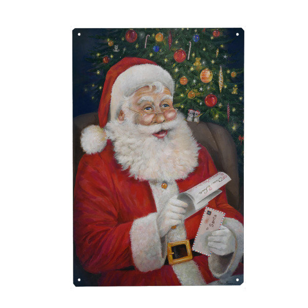 Holzbild "Briefe an den Weihnachtsmann" artboxONE - Menschen,Weihnachten,Männer - Weihnachtsmann,Baum,Weihnachten,Feiertag