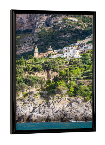 Poster mit schwarzem Rahmen "Blick auf Praiano" artboxONE - Natur,Reise,Architektur,Reise / Strand und Meer,Reise / Länder