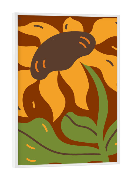 Poster mit weißem Rahmen "Sunflower Brown" artboxONE - Floral