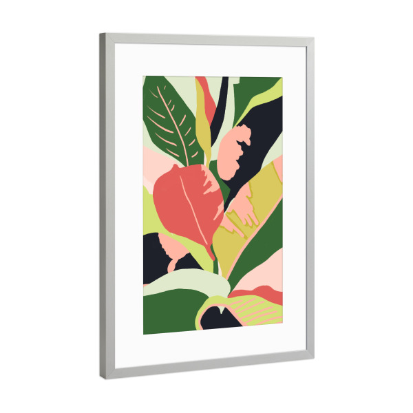 Poster mit Rahmen Silber "Nature's Dazzling Display" artboxONE - Floral