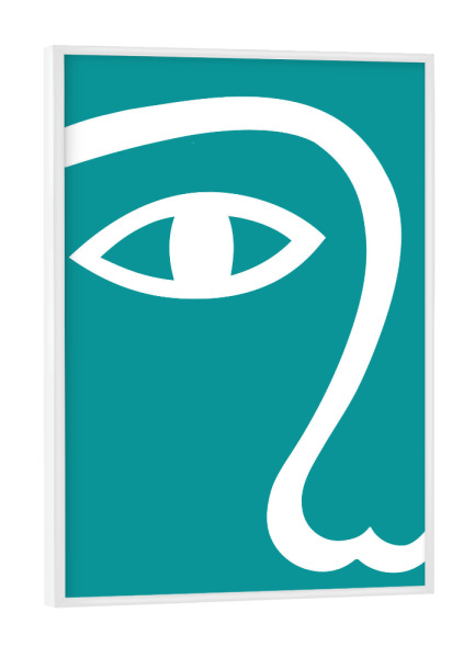 Poster mit weißem Rahmen "Minimalist human eye" artboxONE - Abstrakt,Menschen