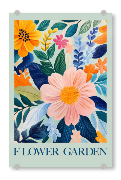 Acrylglasbild "Sonnige Blüten Garten" artboxONE - Typografie,Natur,Floral