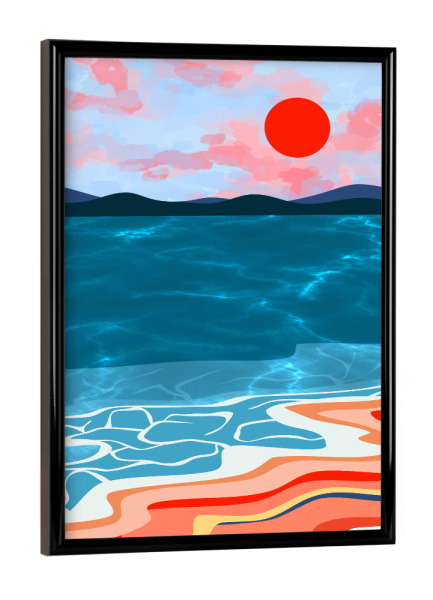 Poster mit schwarzem Rahmen "Küstenfarben Sand und Meer" artboxONE - Natur,Reise,Reise / Strand und Meer