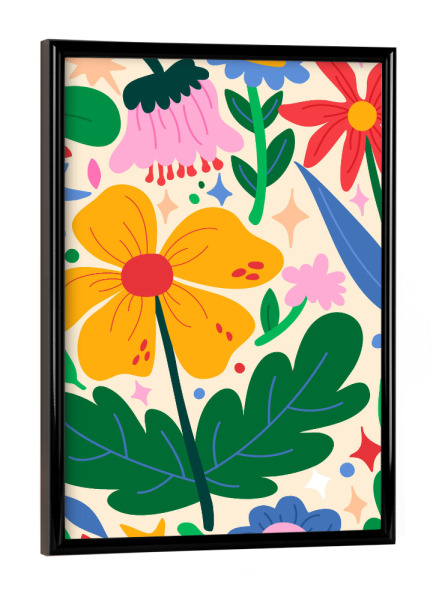 Poster mit schwarzem Rahmen "Blumen-Mixtape" artboxONE - Floral
