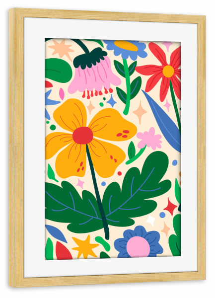Poster mit Rahmen kiefer "Blumen-Mixtape" artboxONE - Floral