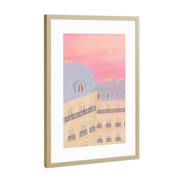 Poster mit Rahmen Gold "Paris, meine Liebe" artboxONE - Reise,Architektur,Städte / Paris,Liebe,Für Mama