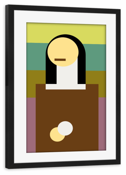 Poster mit Rahmen schwarz "Geometric monalisa" artboxONE - Fashion