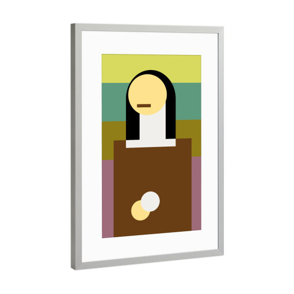 Poster mit Rahmen Silber "Geometric monalisa" artboxONE - Fashion