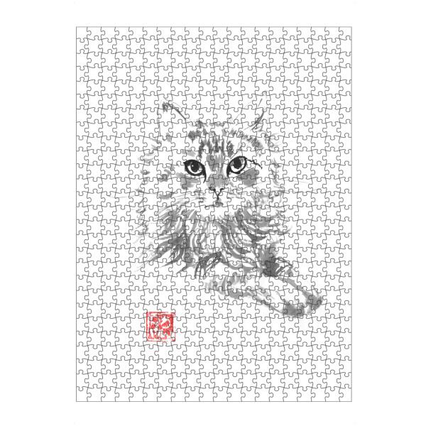 artboxONE Puzzle "Andere wütende Katze" artboxONE - Tiere - Katze,Sumie,Japan - Bild katze