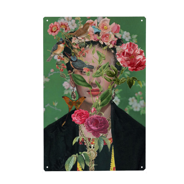 Holzbild "Frida Kahlo collage art" artboxONE - Floral,Menschen