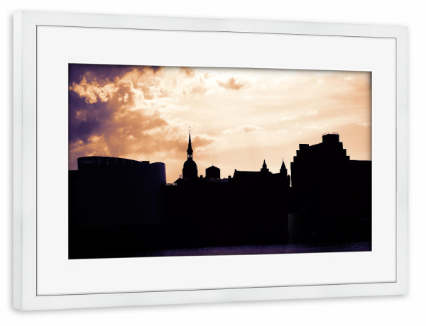 Poster mit Rahmen weiß "Stralsunds Skyline" artboxONE - Städte,Reise,Architektur,Reise / Strand und Meer,Reise / Länder