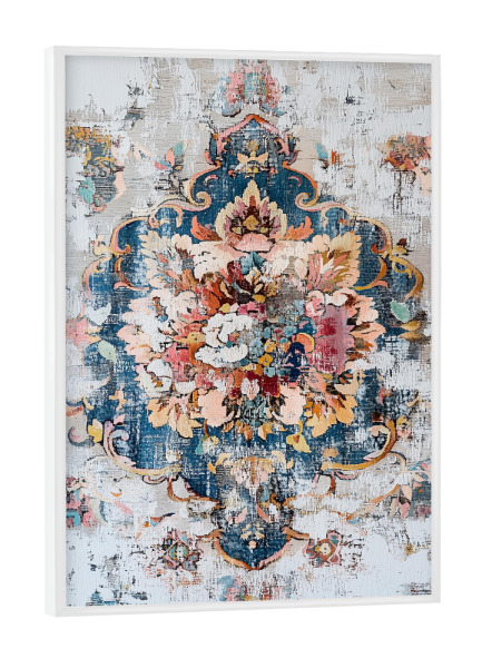 Poster mit weißem Rahmen "Antike beton Blumenmalerei" artboxONE - Natur,Floral,Abstrakt
