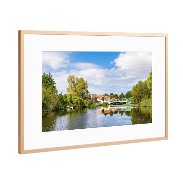 Poster mit Rahmen Kupfer "Warnow in Schwaan" artboxONE - Natur,Reise,Architektur