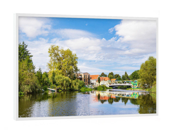 Poster mit weißem Rahmen "Warnow in Schwaan" artboxONE - Natur,Reise,Architektur