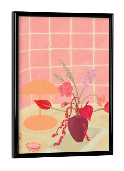 Poster mit schwarzem Rahmen "Sprudelnd" artboxONE - Floral,Für Mama,Essen & Trinken / Alkohol