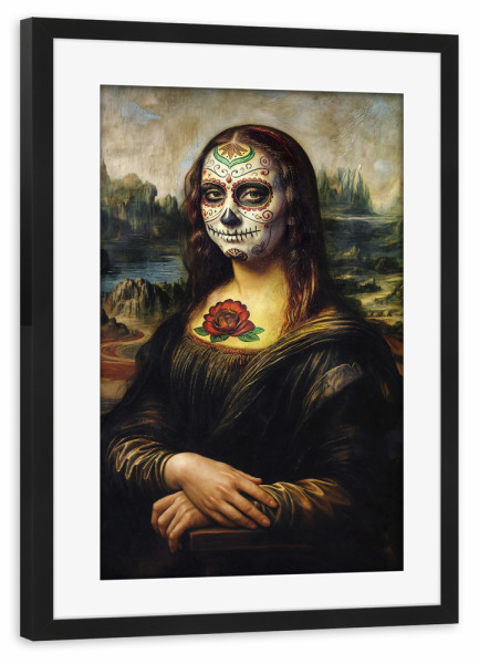 Poster mit Rahmen schwarz "Mona de Los Muertos" artboxONE - Menschen,Lustig
