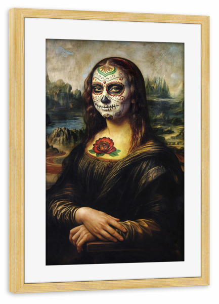 Poster mit Rahmen kiefer "Mona de Los Muertos" artboxONE - Menschen,Lustig