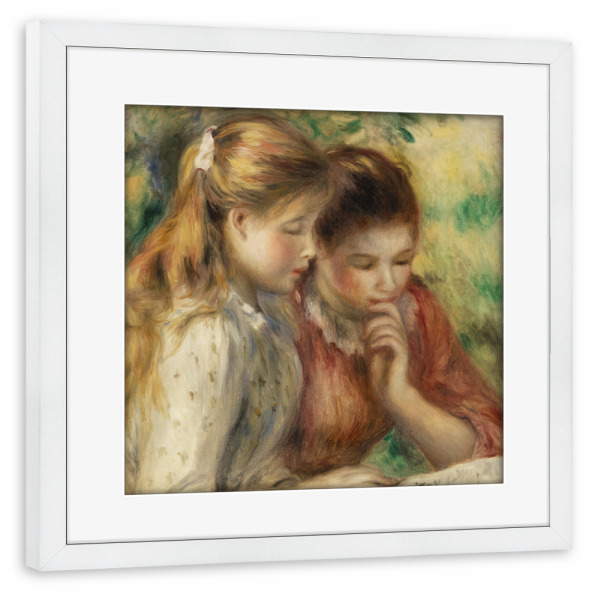 Poster mit Rahmen weiß "Mädchen lesen" artboxONE - Für Kinder,Menschen,Liebe,Für Mama,Für Papa