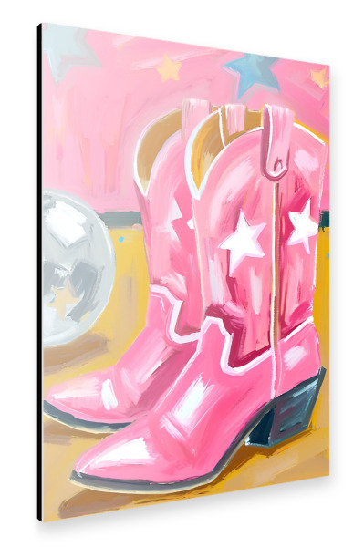 Alu-Dibond "Cowboyboots at Disco" 30x20 cm artboxONE