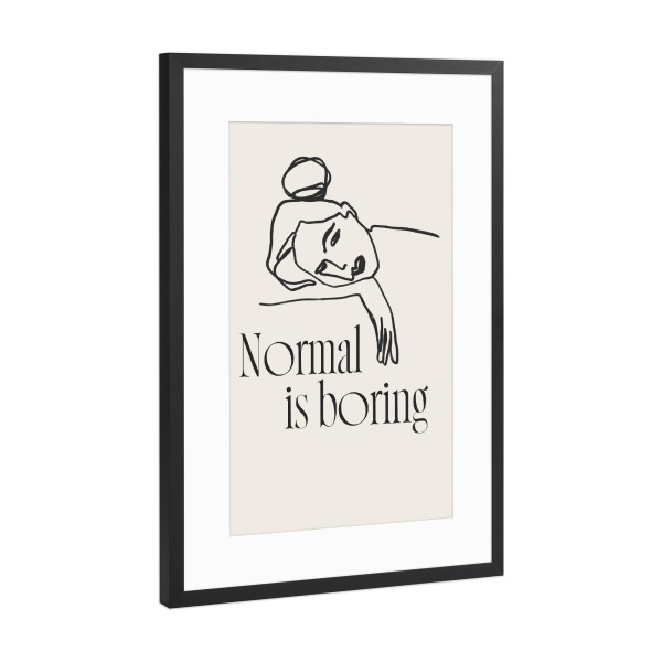 Poster mit Rahmen Schwarz (Metallic) "Normal by TAS" artboxONE - Typografie,Abstrakt,Menschen