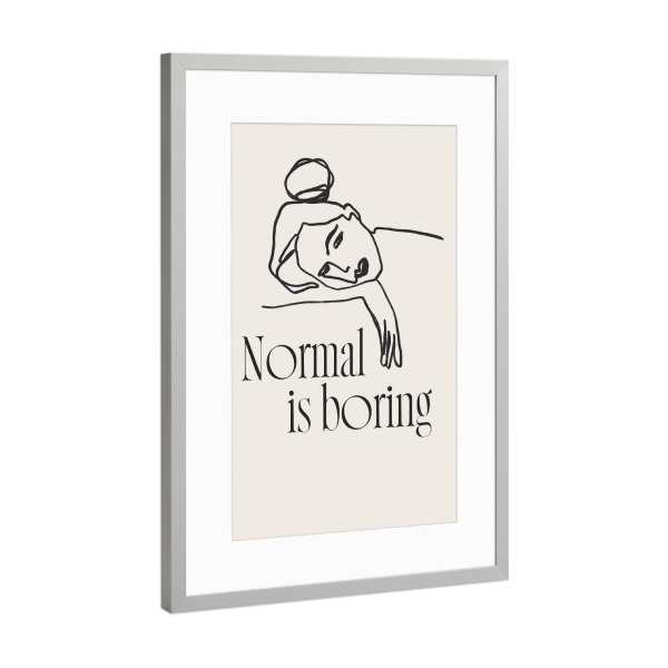 Poster mit Rahmen Silber "Normal by TAS" artboxONE - Typografie,Abstrakt,Menschen