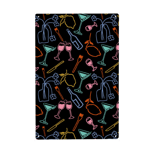 Holzbild "Mitternachtsfest" artboxONE - Abstrakt,Essen & Trinken / Alkohol