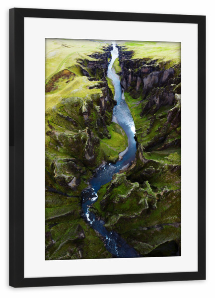Poster mit Rahmen schwarz "Schlucht von oben" artboxONE - Natur,Reise,Abstrakt