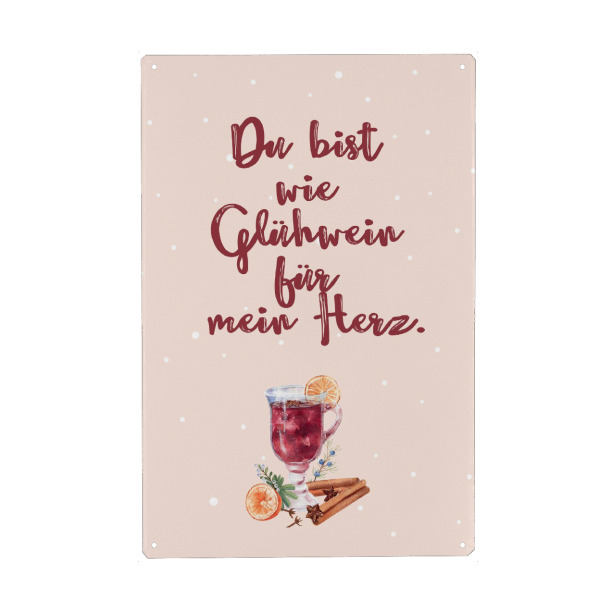 Holzbild "Du bist wie Glühwein" artboxONE - Typografie,Liebe,Weihnachten,Essen & Trinken / Alkohol,Lustig