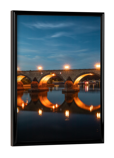 Poster mit schwarzem Rahmen "Balduinbrücke" artboxONE - Städte,Architektur