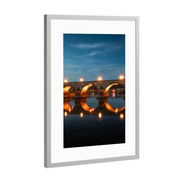 Poster mit Rahmen Silber "Balduinbrücke" artboxONE - Städte,Architektur