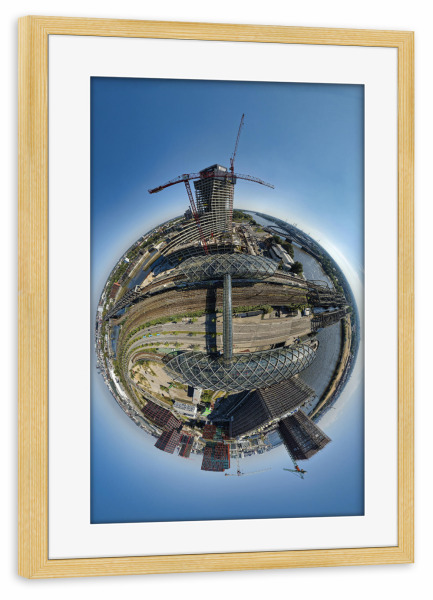 Poster mit Rahmen kiefer "U-S-Bahn Elbbrücken-Hamburg, H50m" artboxONE - Städte,Städte / Hamburg,Reise,Architektur,Reise / Länder