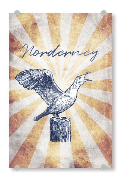 Acrylglasbild "Norderney vintage" artboxONE - Reise,Tiere,Reise / Strand und Meer,Reise / Länder