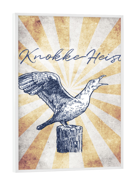 Poster mit weißem Rahmen "Knokke-Heist vintage" artboxONE - Reise,Tiere,Reise / Strand und Meer,Reise / Länder