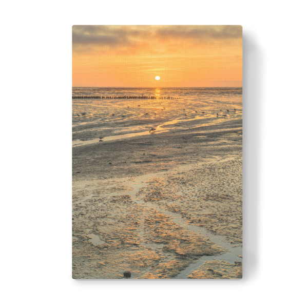 Leinwandbild "Wattenmeer Nordsee Sonnenaufgang" artboxONE - Natur,Reise,Reise / Strand und Meer