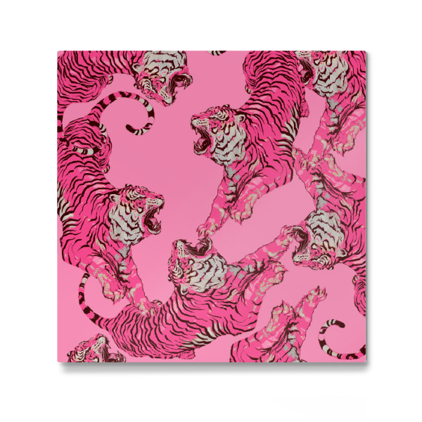 Galerie-Print "Verspielte Tiger in Fuchsia Pink" 30x30 cm artboxONE