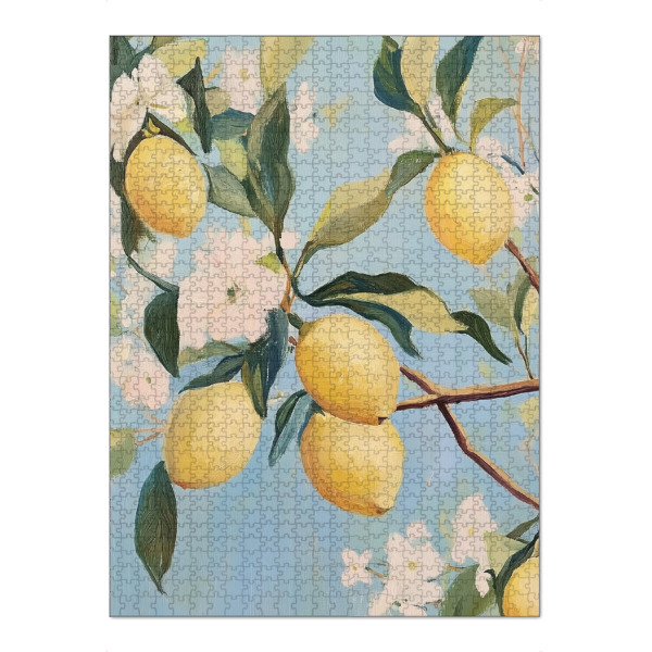 Puzzle Ravensburger "Zitronenbaum" artboxONE - Natur,Floral,Essen & Trinken - Zitrone,Zitronenbaum,Blau,Zitronenmalerei,Saure frucht,Gemüse