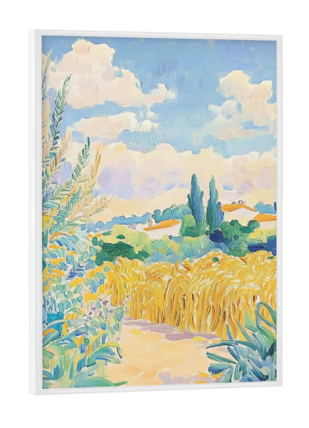Poster mit weißem Rahmen "Abstraktes Weizenfeld" artboxONE - Natur,Reise,Floral,Abstrakt