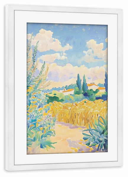 Poster mit Rahmen weiß "Abstraktes Weizenfeld" artboxONE - Natur,Reise,Floral,Abstrakt