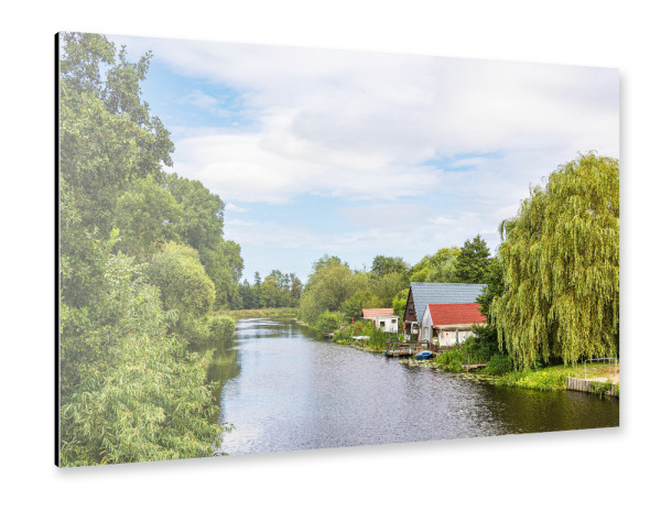 Alu-Dibond "Bootshäuser in Schwaan" 30x20 cm artboxONE